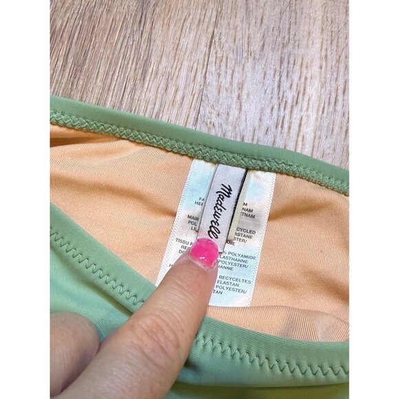 Madewell Gatehouse Green Women's Cinched Cutout One-Piece Swimsuit XL - Picture 4 of 5